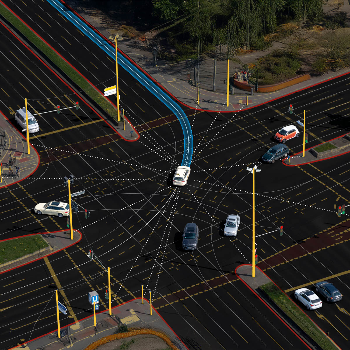 vehicle interactions to traffic lights